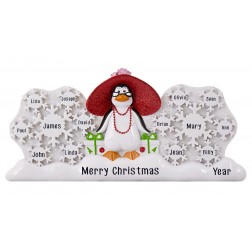 Image of Penguins Snowflake Table Top