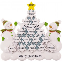Image of Snowman With Snowflakes Table Top