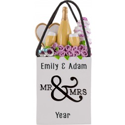 Image of Mr&Mrs Wedding Shopping Bag 3D Personalized Christmas Ornament