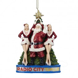 Image of Santa Claus with the Rockettes at Radio City Music Hall Christmas Ornament