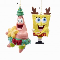 Image of 3.5-4" Spongebob/Patrick Blow Mold Ornament