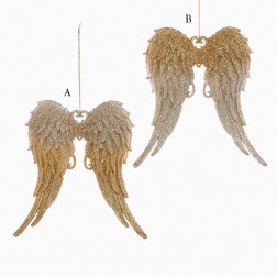 Image of 5.7" Gold/Silver Angel Wings Ornament