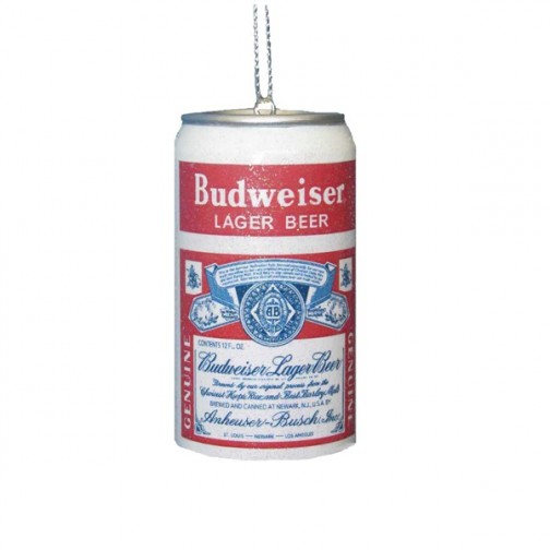 Bud Light Beer Can Glass Ornament